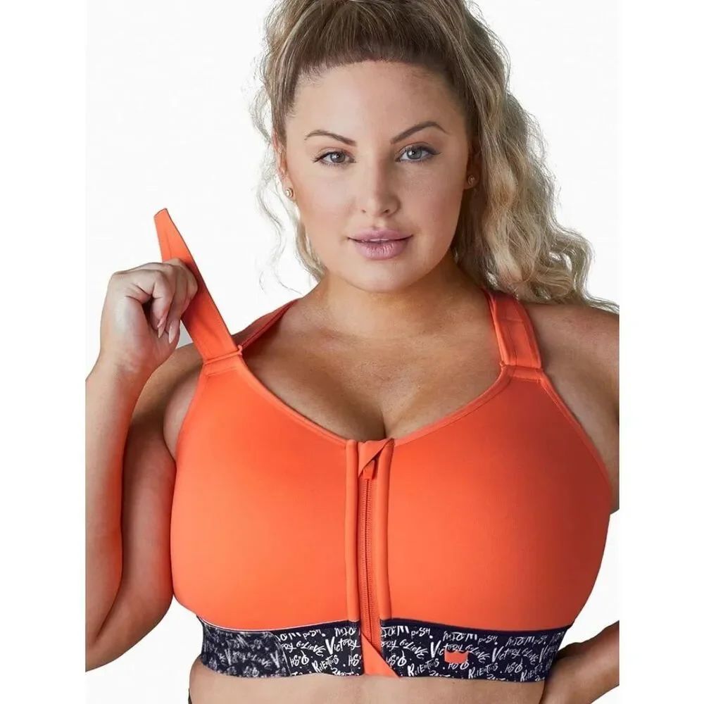 Shefit ultimate sports orange graffiti high impact workout 1 luxe bra